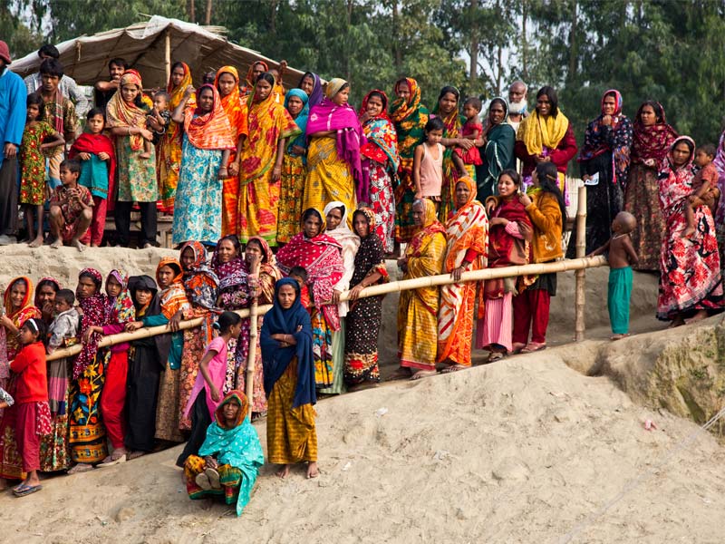 Bangladesh women staying in line waiting for medical consultation